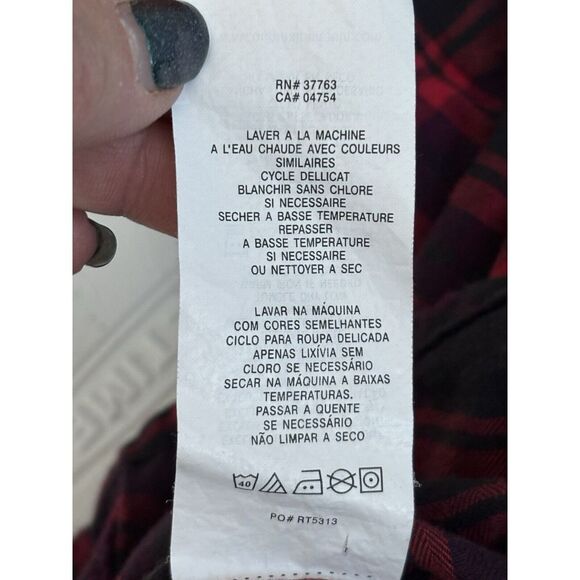 Penguin by Munsingwear Men's 1XB‎ Red Black Plaid Lightweight Flannel Button Up - Picture 12 of 16